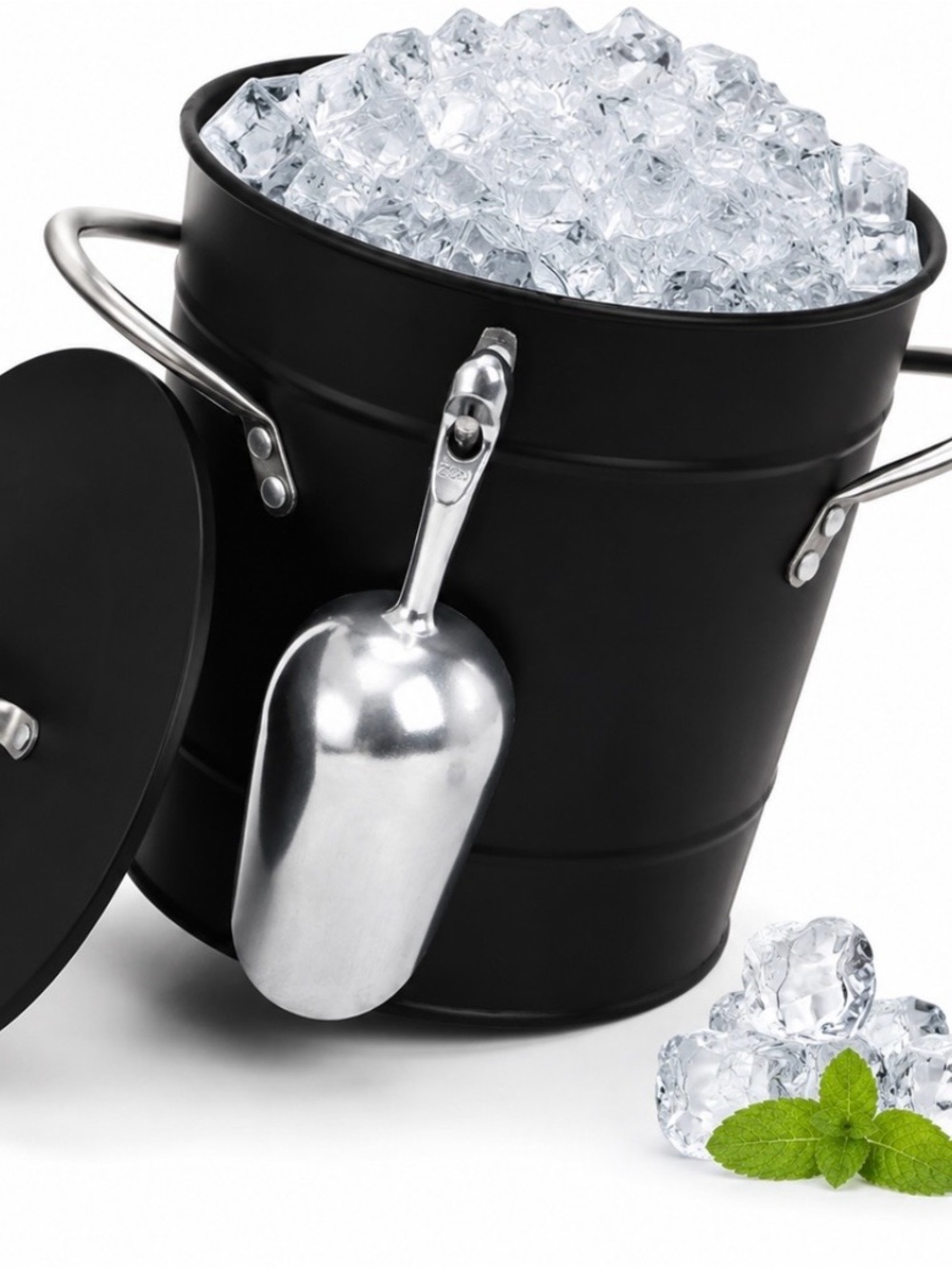 Polka Dot Ice Bucket with Silver Scoop - Home Dining